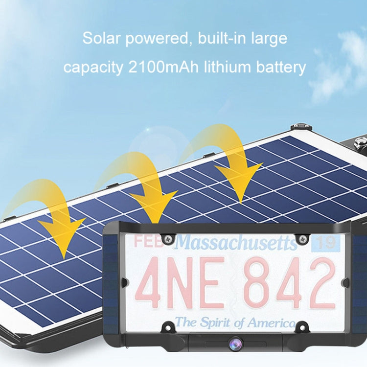 Solar Integrated License Plate Wireless Transmission Camera Reversing Display - Rear View Cameras by buy2fix | Online Shopping UK | buy2fix