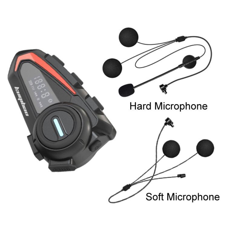 KUQIBAO Motorcycle Helmet Waterproof Bluetooth Headset With Screen(Soft Microphone) - Motorcycle Walkie Talkie by KUQIBAO | Online Shopping UK | buy2fix