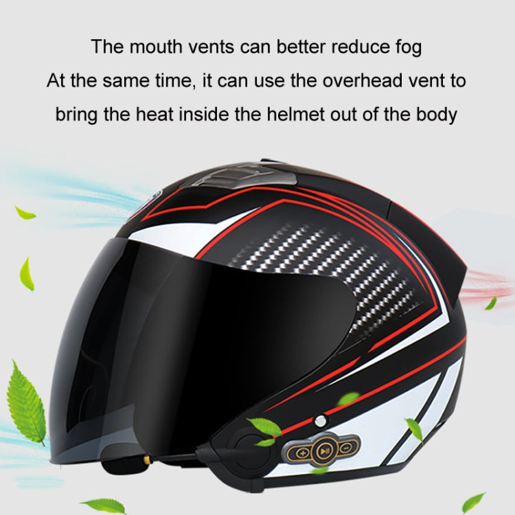 KUQIBAO Motorcycle Smart Bluetooth Sun Protection Double Lens Safety Helmet, Size: M(Matte Black) - Helmets by KUQIBAO | Online Shopping UK | buy2fix