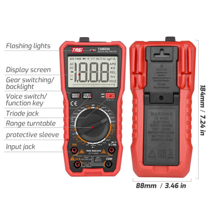 TASI TA803A Digital High Precision Multimeter Digital Display Household Multifunction Electrician Multimeter - Digital Multimeter by TASI | Online Shopping UK | buy2fix