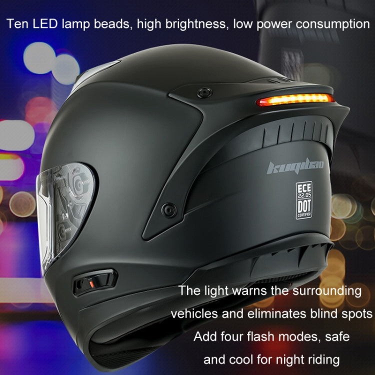 KUQIBAO Motorcycle Dual Lens Anti-Fog Helmet With LED Light, Size: XL(White Wake Lion) - Helmets by KUQIBAO | Online Shopping UK | buy2fix
