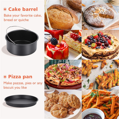 8 -inch  Cake Basket with Handle + Pizza Tray Air Fryer Accessory Set Bakeware - Kitchen Machine Accessories by buy2fix | Online Shopping UK | buy2fix