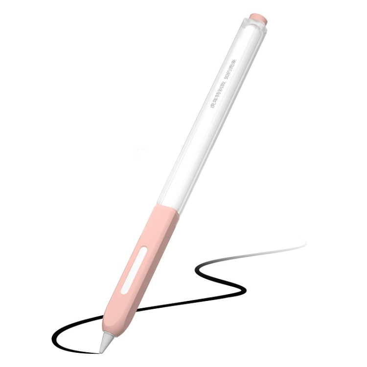 For Apple Pencil 2 Non-Slip Anti-Fall Translucent Segmented Pen Case(Sakura Pink) - Pencil Accessories by buy2fix | Online Shopping UK | buy2fix