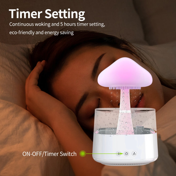 CH08 450ml Rain Humidifier Mushroom Cloud Colorful Night Lamp Aromatherapy Machine, Style: Without Remote Controller(Light Wood Grain) - Air Purifiers & Accessories by buy2fix | Online Shopping UK | buy2fix