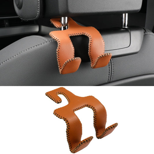 Car Double Hook Stainless Steel Rear Headrest Mobile Phone Holder(Brown) - Auto Fastener & Clips by buy2fix | Online Shopping UK | buy2fix