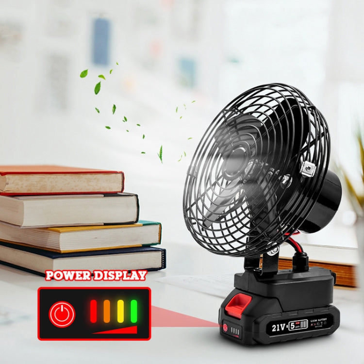 HILDA Portable Powerful Fan Outdoor Hair Dryer, With EU Plug Adaptor, Style: 6 inch With 2 Battery (1500mAh) - Electric Fans by HILDA | Online Shopping UK | buy2fix