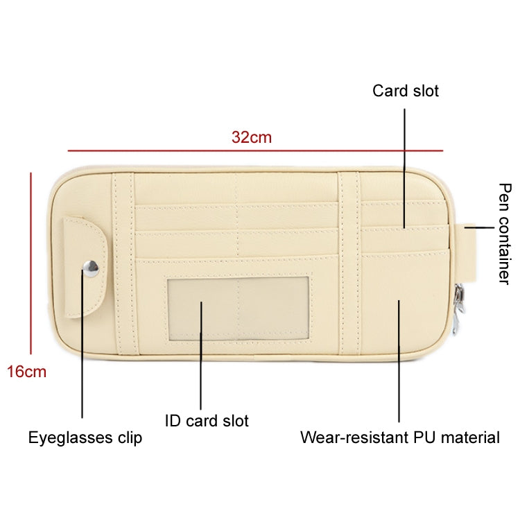 Car Driver License Storage Bag Sun Visor Sunglasses Card Holder, Color: Brown - Sunglasses & Glasses Clips by buy2fix | Online Shopping UK | buy2fix