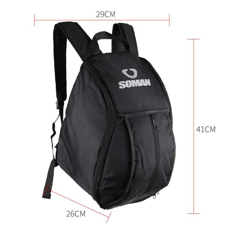 SOMAN Cycling Backpack Waterproof Motorcycle Helmet Bag(Black) - Bags & Luggages by SOMAN | Online Shopping UK | buy2fix