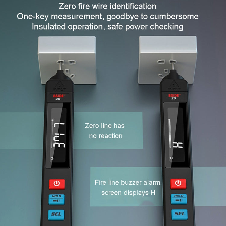 BSIDE Z5 Smart Pen Multimeter Backlight LCD 6000 Counts Auto Voltage Detector - Digital Multimeter by BSIDE | Online Shopping UK | buy2fix