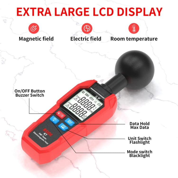 BSIDE K7 Handheld Electromagnetic Radiation Detector Electromagnetic Wave Tester - Radiation Detector by BSIDE | Online Shopping UK | buy2fix