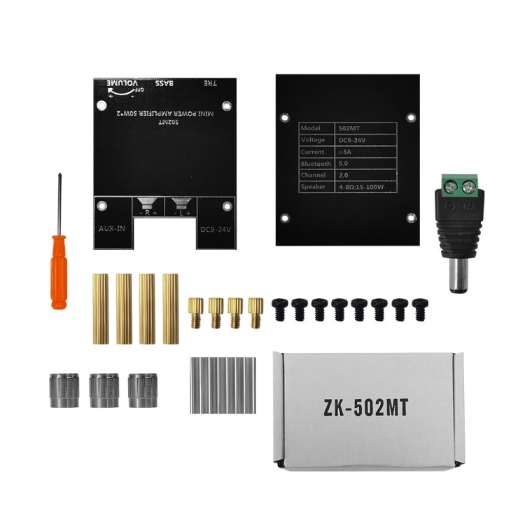 ZK-502MT 50W x 2 2.0 Stereo Bluetooth Audio Digital HIFI Power Pipe Module - Breadboard / Amplifier Board by buy2fix | Online Shopping UK | buy2fix