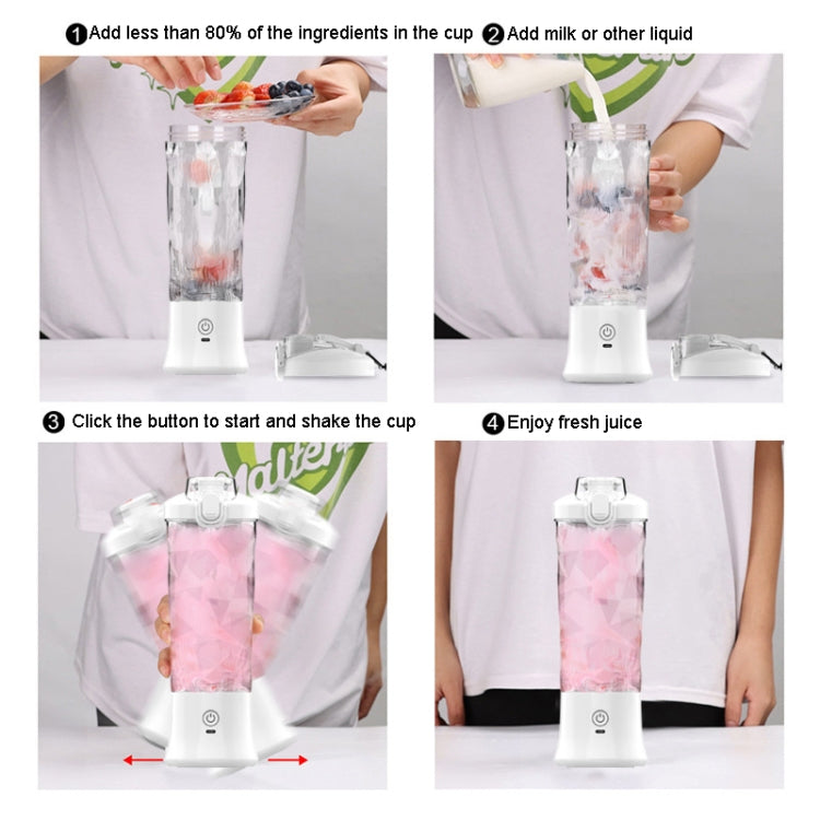 Portable Multifunctional USB Charging Juice Cup Mini Electrical Blender(White) - Electric juicers by buy2fix | Online Shopping UK | buy2fix