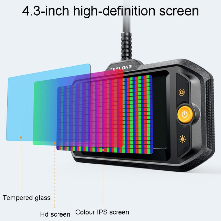 Teslong TS43S HD Camera Probe 4.3 Inch Screen All-In-One Industrial Borescope Auto Repair Tools, Specification: 7.0mm Dual Lens -  by Teslong | Online Shopping UK | buy2fix