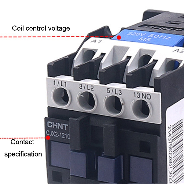 CHNT CJX2-5011 50A 220V Silver Alloy Contacts Multi-Purpose Single-Phase AC Contactor - Relays by CHNT | Online Shopping UK | buy2fix