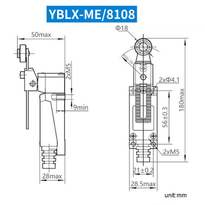 CHNT YBLX-ME8108 Limiter Travel Switches Micro Self-Resetting Stroke Switch - Switch by CHNT | Online Shopping UK | buy2fix