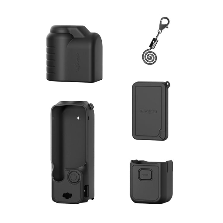 For DJI Osmo Pocket 3 AMagisn Silicone Protection Case Movement Camera Accessories, Style: 5 In 1 Black - Case & Bags by aMagisn | Online Shopping UK | buy2fix