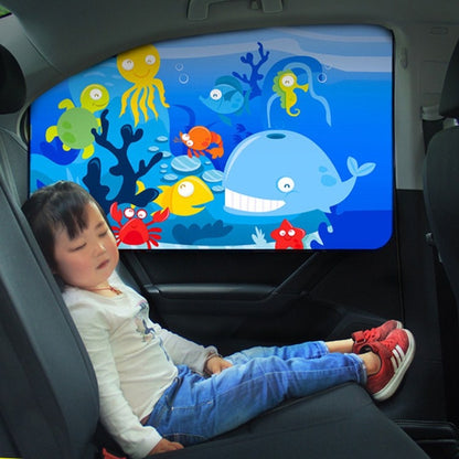 Car Cartoon Magnetic Sunshade Sunscreen Telescopic Collapsible Sunshield, Size:Rear Square(Amusement Park) - Window Foils & Solar Protection by buy2fix | Online Shopping UK | buy2fix