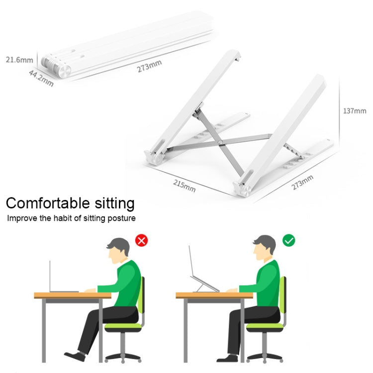 Folding Portable Lifting Desktop Cooling Height Angle Adjustable Laptop Bracket - Laptop Stand by buy2fix | Online Shopping UK | buy2fix