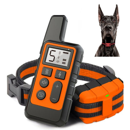 500m Dog Training Bark Stopper Remote Control Electric Shock Waterproof Electronic Collar(Orange) - Home & Garden by buy2fix | Online Shopping UK | buy2fix