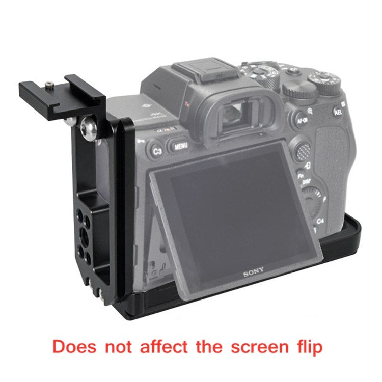 BEXIN Push-Pull Type Vertical Shoot Quick Release L Plate Bracket Base Holder with Hot Shoe for Sony ILCE-7RM4 / A7R4 / A7R IV - Camera Accessories by BEXIN | Online Shopping UK | buy2fix