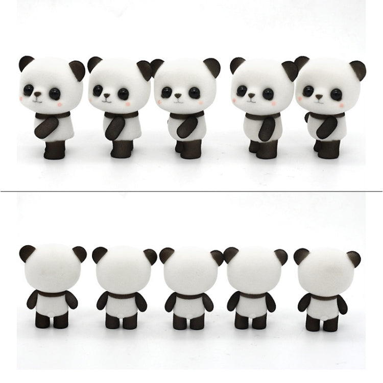 Little Cute PVC Flocking Animal Panda Dolls Birthday Gift Kids Toy, Size: 4.5*3.5*6cm(Black White) - Soft Toys by buy2fix | Online Shopping UK | buy2fix