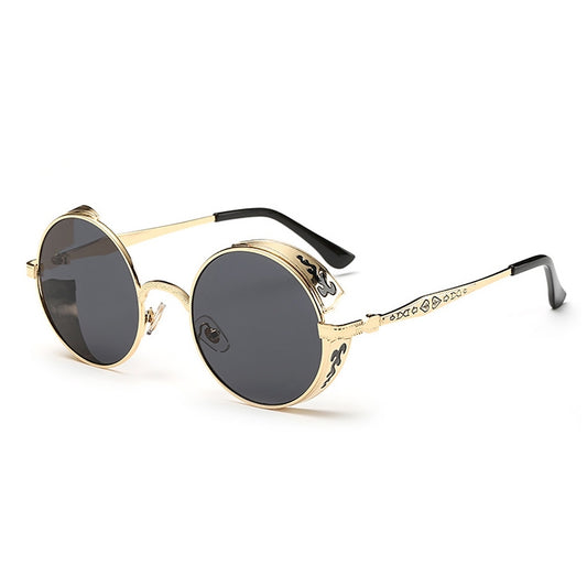 Retro Carved Round Sunglasses - Sunglasses by buy2fix | Online Shopping UK | buy2fix