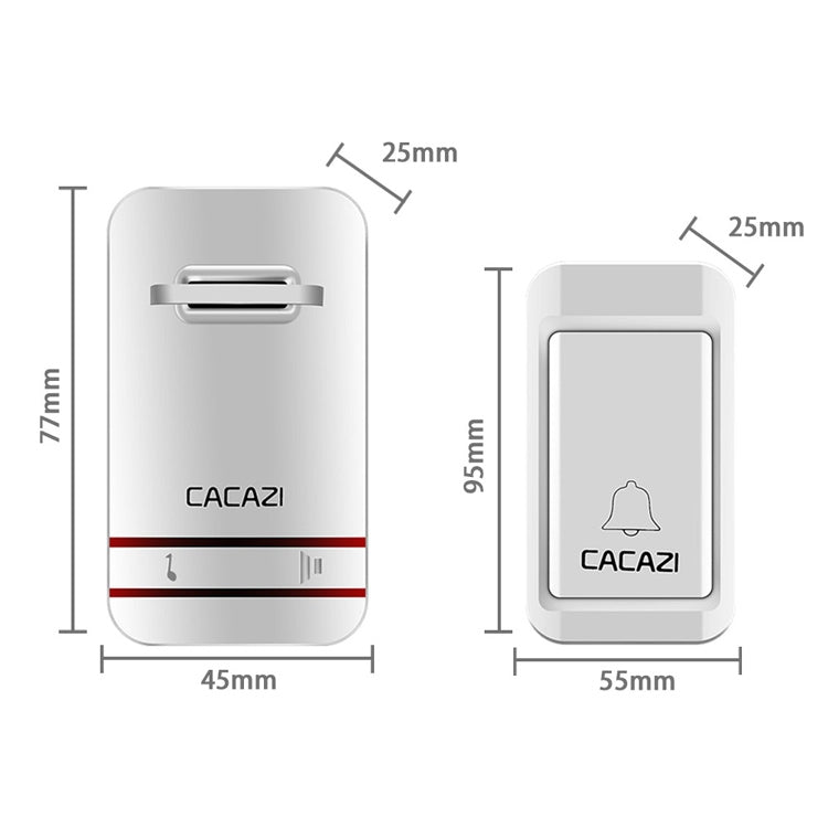 CACAZI V027G One Button Three Receivers Self-Powered Wireless Home Kinetic Electronic Doorbell, UK Plug - Security by CACAZI | Online Shopping UK | buy2fix