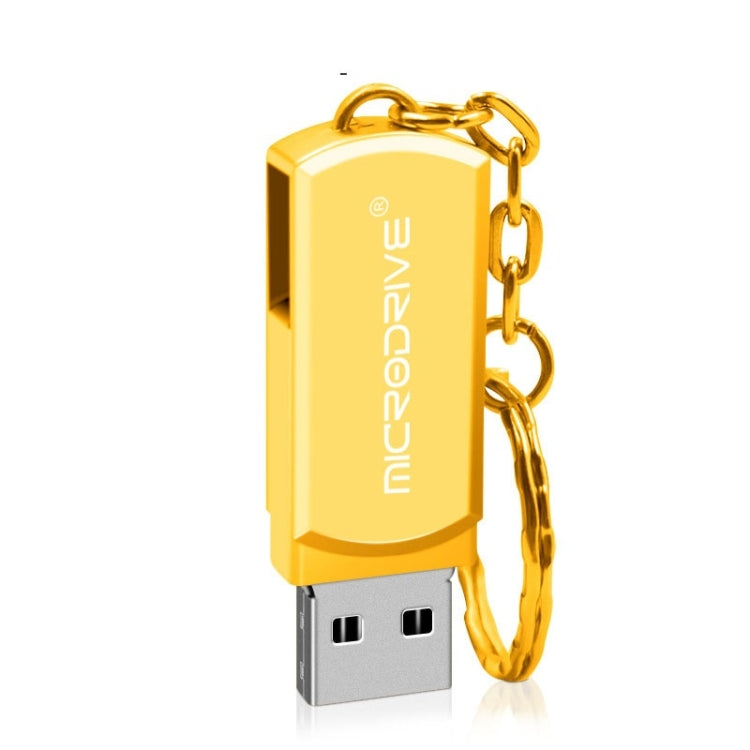 MicroDrive 8GB USB 2.0 Creative Personality Metal U Disk with Keychain (Gold) - USB Flash Drives by MicroDrive | Online Shopping UK | buy2fix