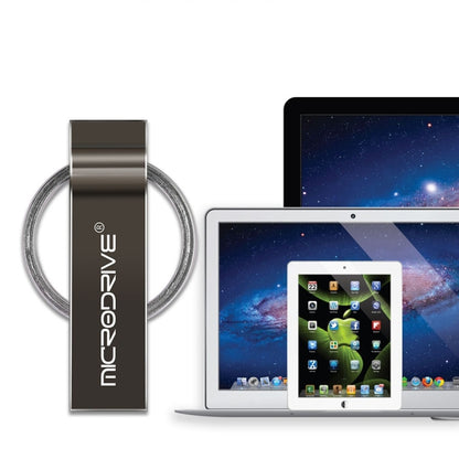 MicroDrive 4GB USB 2.0 Metal Keychain U Disk (Grey) - USB Flash Drives by MicroDrive | Online Shopping UK | buy2fix