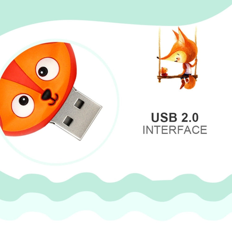 MicroDrive 128GB USB 2.0 Creative Cute Fox U Disk - USB Flash Drives by MicroDrive | Online Shopping UK | buy2fix